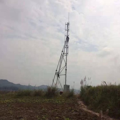 Steel Q355  Hot Dip Galvanized Guyed Mast For Telecommunication