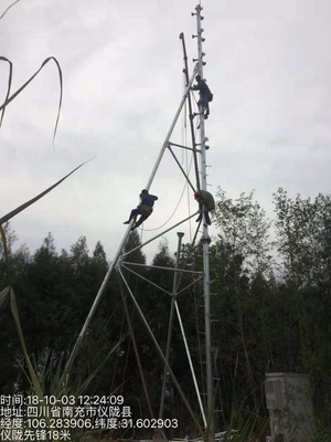 Steel Q355  Hot Dip Galvanized Guyed Mast For Telecommunication