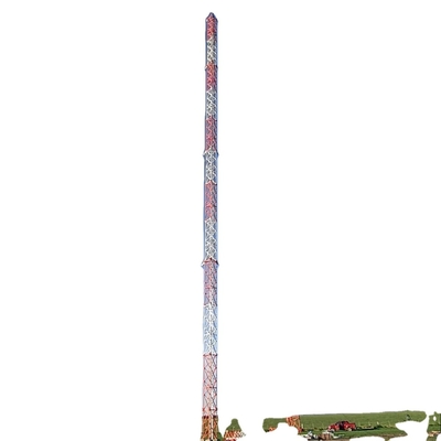 Guyed Mast Lattice Telecommunication Steel Tower With Galvanized 72m 92m