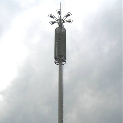 Telecommunication Steel Galvanized Monopole Tower 0 - 80 Meter