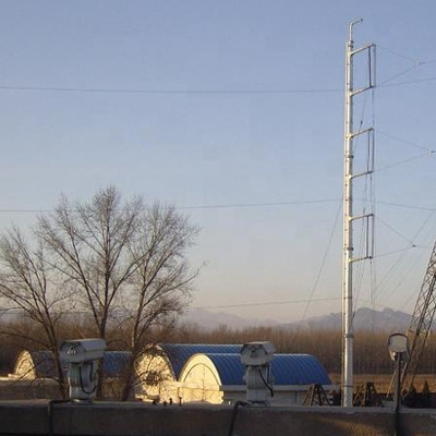Galvanized Monopole Steel Tower With Aviation Lights Electrical