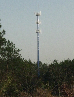 Telecom GSM Antenna Steel Monopole Tower With Galvanized