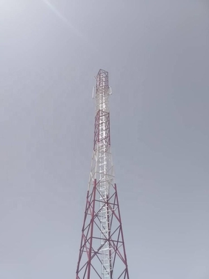 Telecommunication 4 Legged Lattice Steel Tower Q345 Microwave