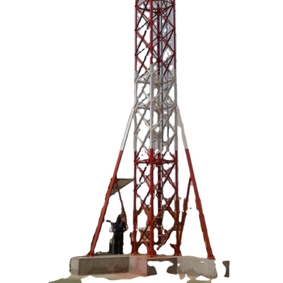 Rooftop Telecom Tower With Bracket Lightning Rod Fall Arrest Aviation Light
