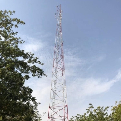 Galvanized Steel Angle Tubular Telecom Antenna Tower With Brackets