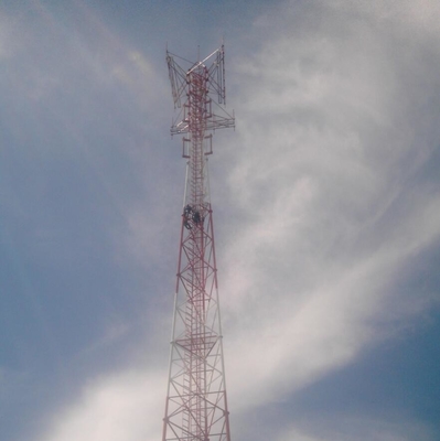 80m 3 Legged Tubular Steel Tower For Telecommunication