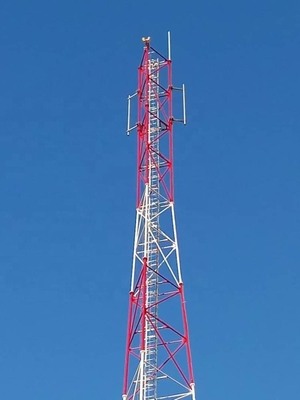 Tubular Steel Telecom Tower With Hot Dip Galvanized And Brackets